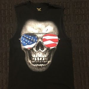 💎Faded Glory Skull American Flag T-Shirt💎